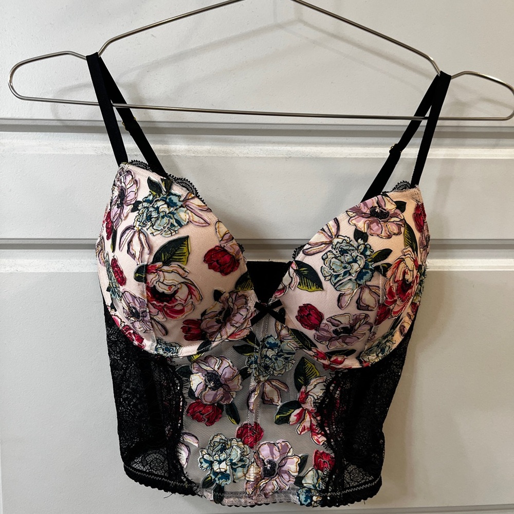 Floral Lace Bustier Top